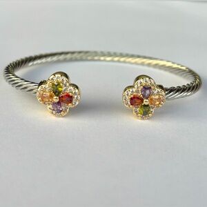 Classic Silver and Gold Twisted Cable Bracelet